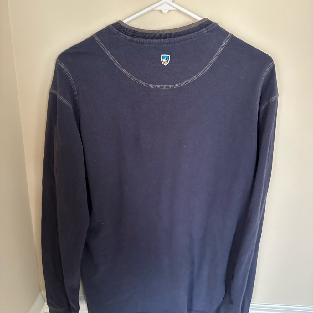 Men’s Navy Blue Organic Cotton KUHL Kommando Crew Pullover Size Small Outdoors - Picture 7 of 8
